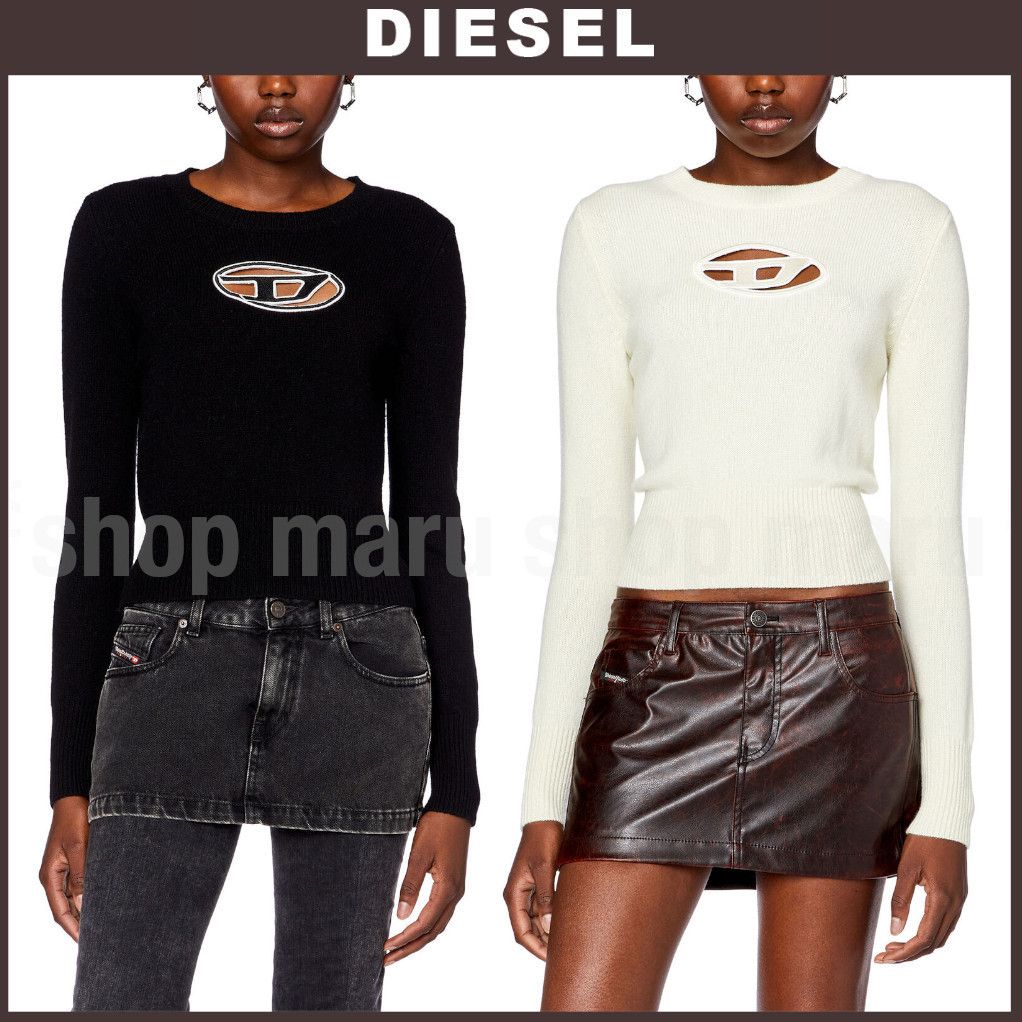 DIESEL◇M-Areesa◇Dロゴ カットアウト 長袖 ニット トップス (DIESEL