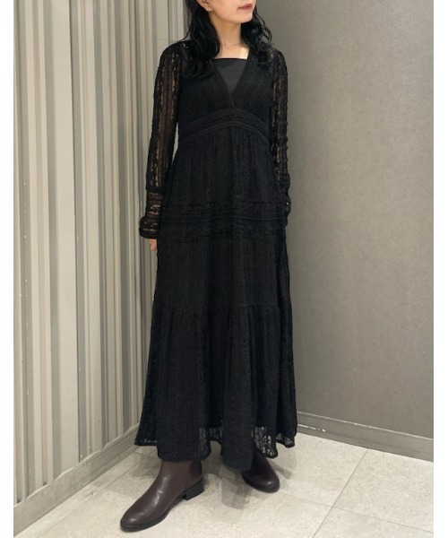 FRAY I.D（フレイアイディー）の「ティアードレースワンピース
