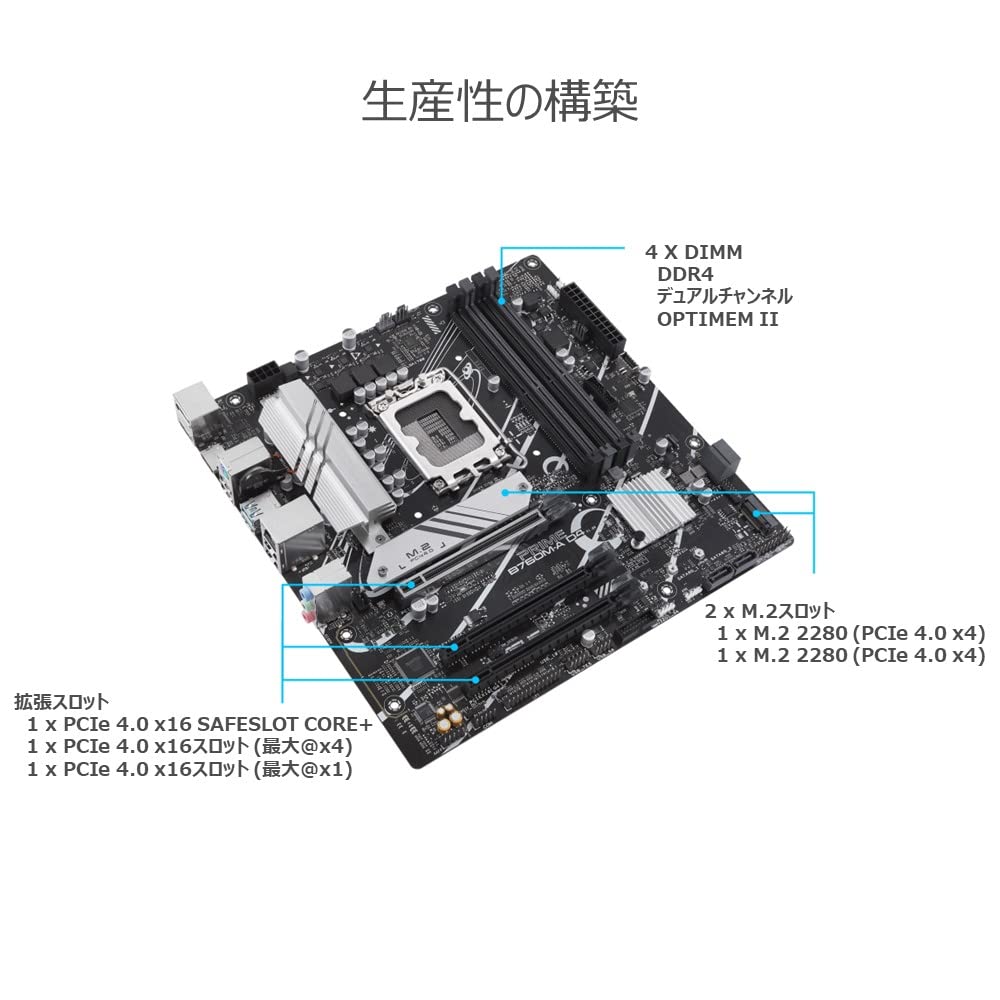 Amazon | ASUS PRIME B760M-A D4 intel 第14・13・12世代 CPU対応