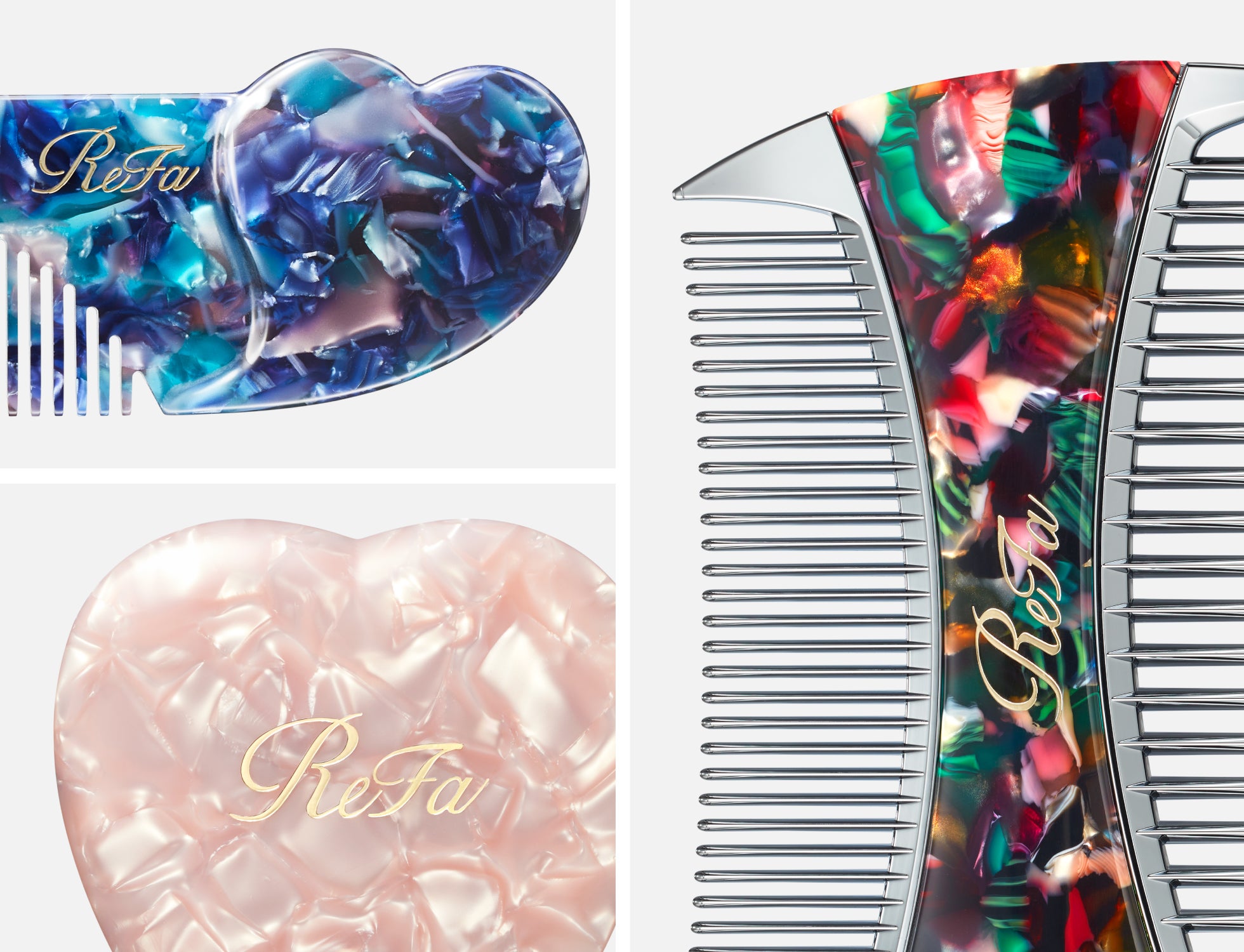 シックで上質なデザインのコーム、ミラーを3点セットにした「ReFa