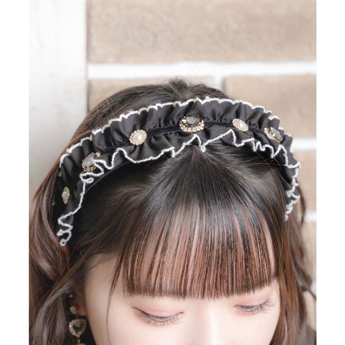 ロジータ ROJITA ランダムフリルビジュカチューシャ （ブラック