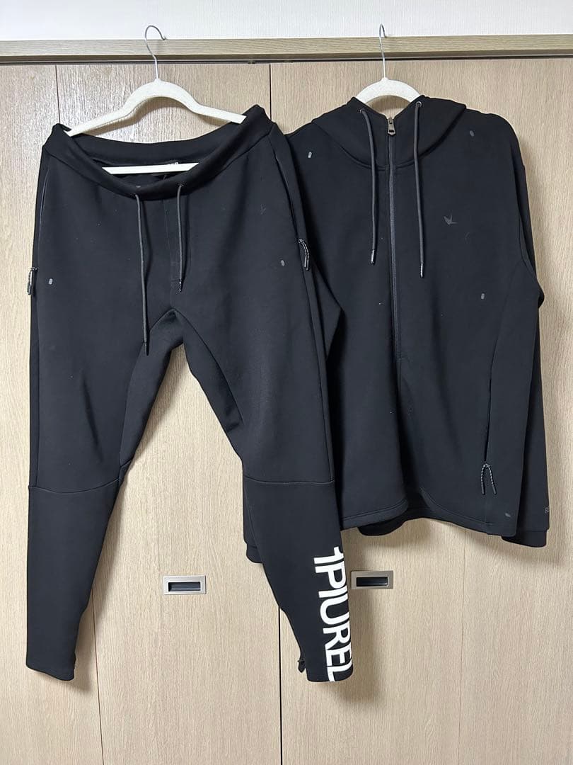 1PIU1UGUALE3 RELAX セットアップ スウェット ブラック L 1PIU1UGUALE3 RELAX ウノピュウノウグァーレトレ ウノピゥウノウグァー