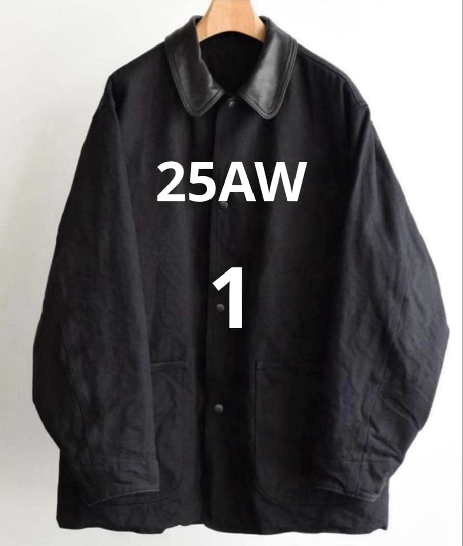 25AW SIZE1 COMOLI デニムレザーワークジャケット　新品未使用 COMOLI デニム/レザー ワークジャケット | Less Higashikawa
