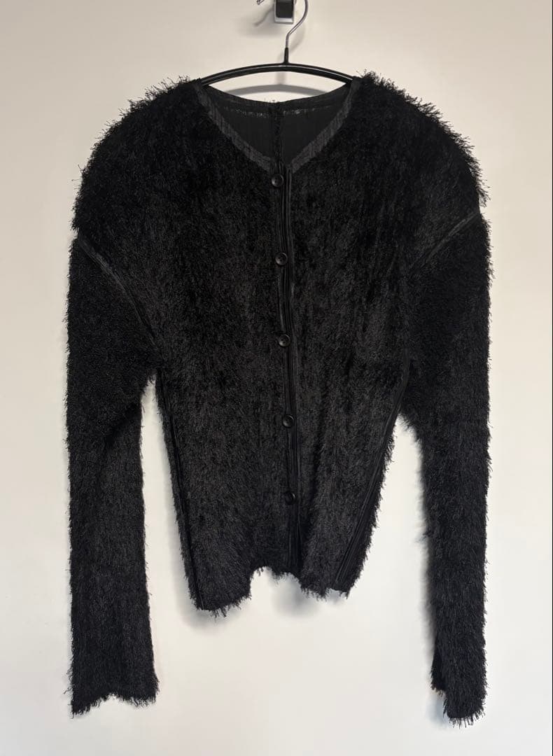 PLEATS PLEASEプリーツプリーズ イッセイミヤケ カーディガン 黒 Pleats Please Issey Miyake Plissé long-sleeve Cardigan | Black